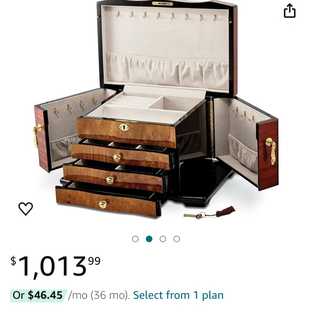 Elegant Wooden Jewelry Box with Drawers